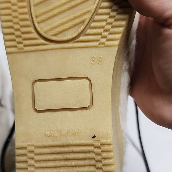 Garden Sport vintage white animal fur tie up women's boots sz 8 made in Italy - Picture 10 of 11